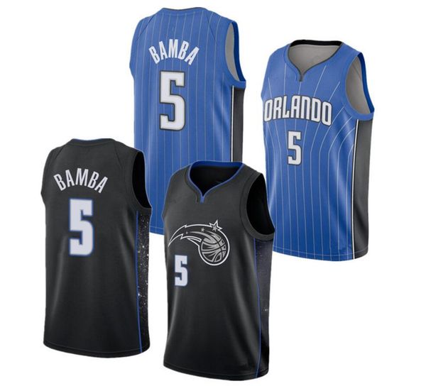 

menorlandomagic # mohamed # 5 # bamba # баскетбол трикотажных для ключевых игроков; свинг людей шили и вышитые майки для баскетбола, Black;red