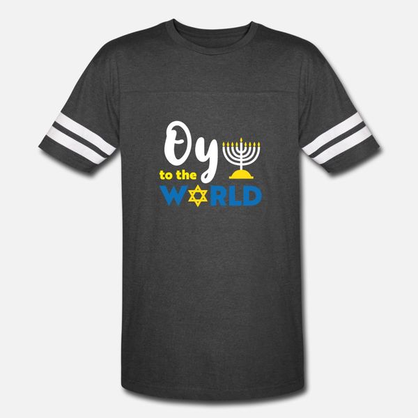 

oy to the world funny happy hanukkah t shirt men customized tee shirt round neck unique gift new fashion spring leisure shirt