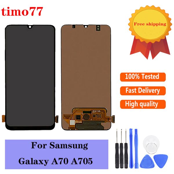 

tft brightness adjust for samsung galaxy a70 lcd a705 a705f/ds lcd display touch screen digitizer with glass tempered gift