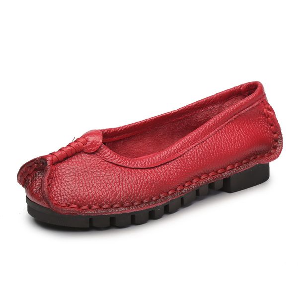 

new female round head handmade casual shoes retro sen female shallow mouth flat shoes, Black