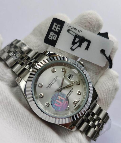 

u1 factory wholesale womens mens watches stainless steel white dial deployment bracelet fashion watch black dial ladies wristwatch, Slivery;brown