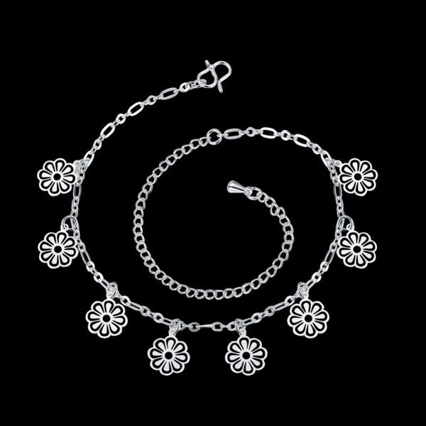 

new fashion accessories gold/silver chain jewelry flower anklet ankle leg bracelet foot jewelry wholesale, Red;blue