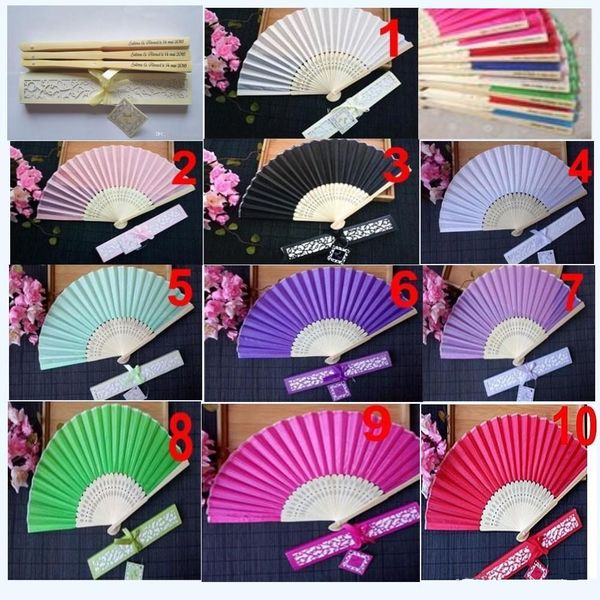 

favors/wedding gifts luxurious elegant party fold special silk with personalized printing hand fan in box laser-cut gift lipper eckzt