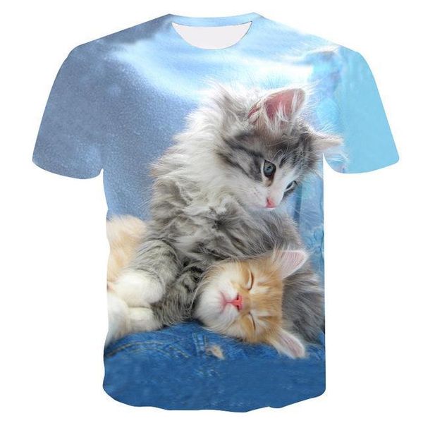 

3d cat printed animal cat 3d print shirts harajuku plus size horror men clothing