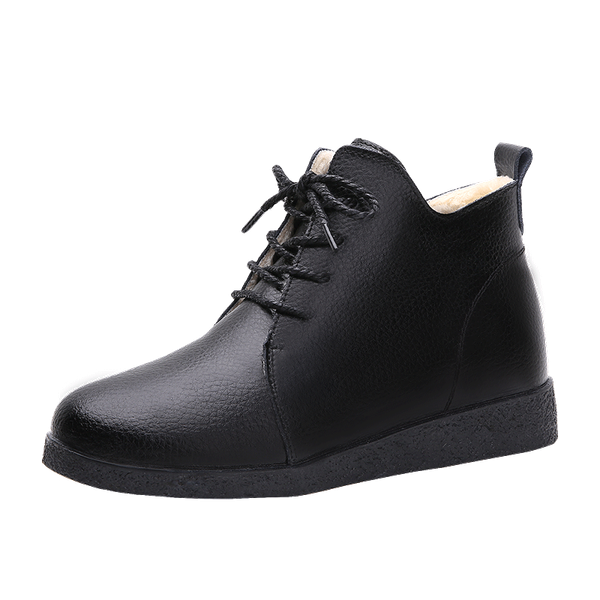 

waterproof ankle boots for women snow boots plush warm women winter booties female winter shoes, Black