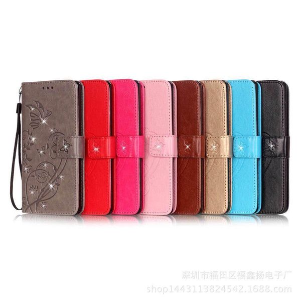 

cgjxsbling glitter diamond embossed magnetic flip wallet card holder shockproof pu leather stand phone case cover for samsung s7 s8 s9 note