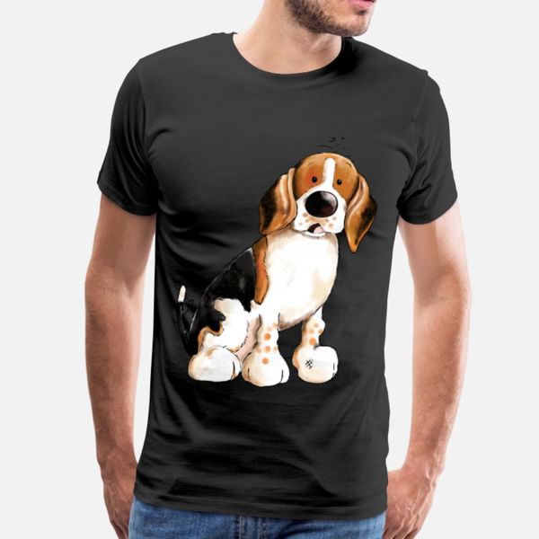 

cute beagle dog dogs gift cartoon t shirt men printed 100% cotton plus size 3xl letters cute basic summer style family shirt