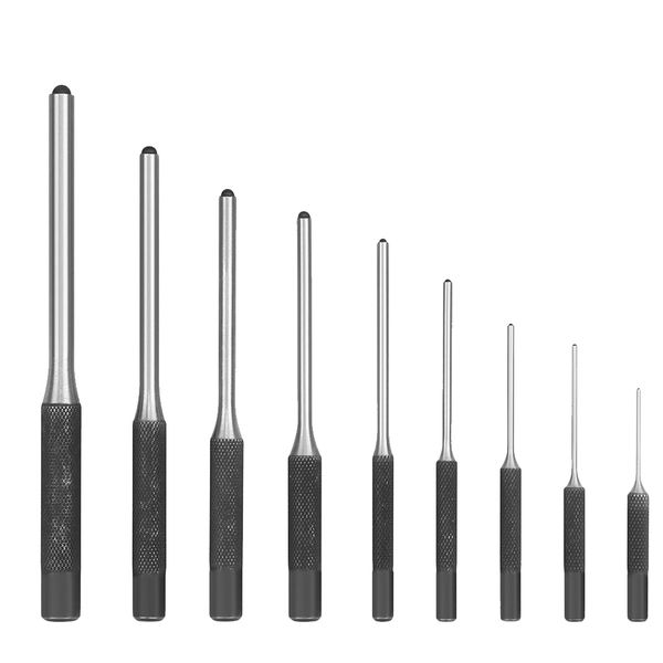 

9 pcs jeweler roll pin anti slip sturdy with handles forged steel puncher set