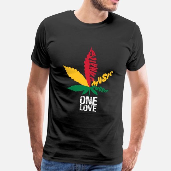 

one love jamaica music smoke t shirt men fit tee shirt round collar clothing fit funny spring original