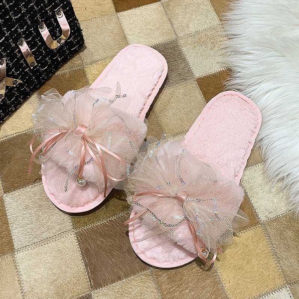 

women winter faux fur slides women fake fur slippers solid non-slip indoor slippers flip flops drop size 36-41, Black