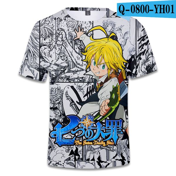 

nanatsu no taizai the seven deadly sins 3d boys cotton hipster anime 3d print shirts funny kawaii oversized men clothing