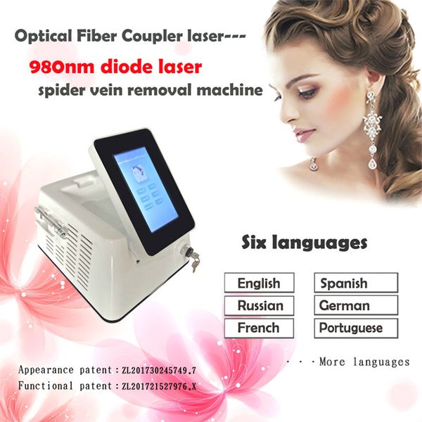 

10wat power professional 980nm diode laser permanent vascular vein removal for beauty clinic spider veins and face veins laser device, Black