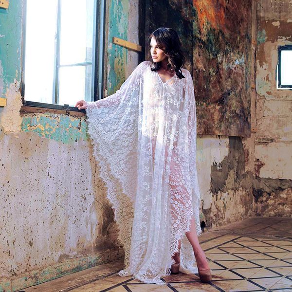 

selling ultra large loose and plus-sized robes lace long skirts holiday beach skirt bathing suit cover-up dress women's, White;black