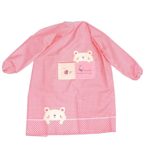 

kitchen apron plush cute animal printing oil resistance long sleeve fashionable apron for home restaurant (pink