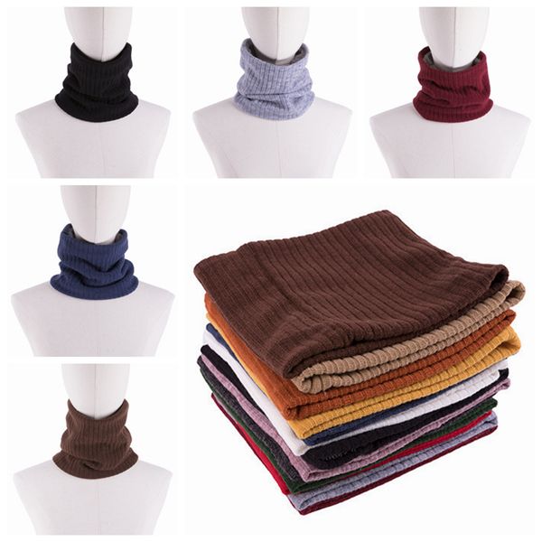

13 colors fashion winter scarf thickened wool collar scarves neck scarf cotton double layer plus velvet knitted scarf zza973, Blue;black