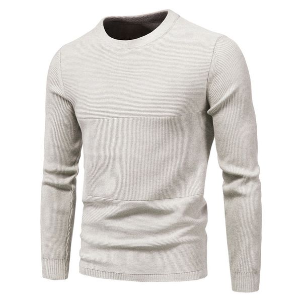 

men sweaters fashion natural color panelled sweaters casual long sleeve crew neck sweaters men s clothing, White;black