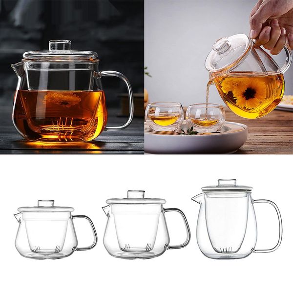 

небольшой стеклянный чайник чайник чая горшок с removable infuser 3шт