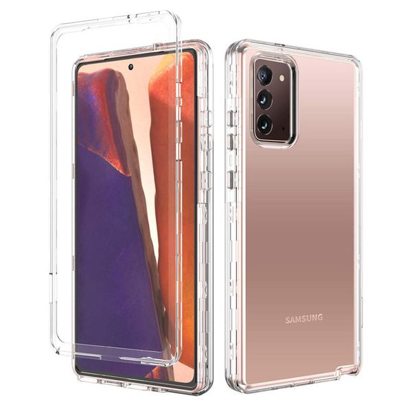 Für Samsung Galaxy Note 20 S20 S21 plus Ultra -Clear -Handy -Hüllen Hybrid 3in1 Soft TPU Stoßfänger Hartrücken Transparent Cover kompatible iPhone 13 11 12 Pro Max