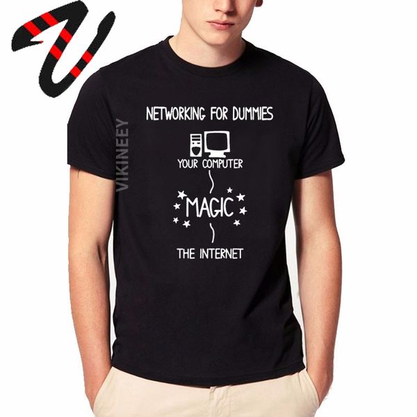 

summer networking for dummies t shirt funny geek nerd it computer gift programmer casual new men t shirt boyfriend gift