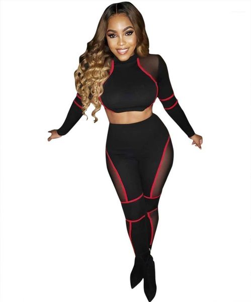 

panelled casual crop and skinny pant sport clothing fashion womens designer two piece sets suit clothes, White