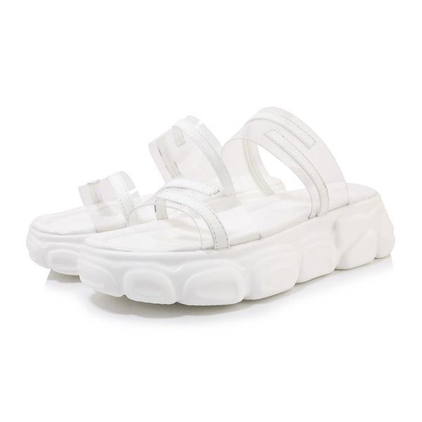 

big size simple transparent sandals ladies summer platform sandals women shoes woman, Black