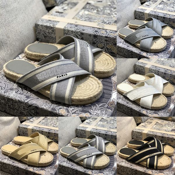 

2020 paris summer new hand-woven slippers sole pattern jacquard embroidered fisherman shoes women shoes with box, Black