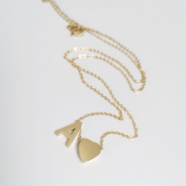 

stainless steel gold ladies necklace love english alphabet pendant ladies necklace simple fashion jewelry accessories, Silver