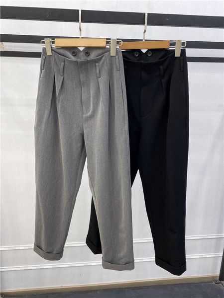 

womens pleated crimped trousers slim waist 2020 autumn and winter office wear female high wants casual pants, Black;white