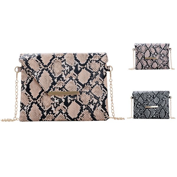 

2020 new fashion luxury women designer snake pattern woman handbag female crossbody bag leather shoulder bags high capacity clutch phone bag