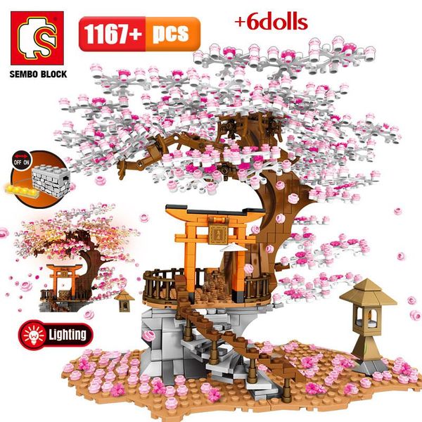 

city sembo toys creator idea friends bricks house tree technic shrine street inari cherry blocks sakura blossom view building qylcst mywjqq