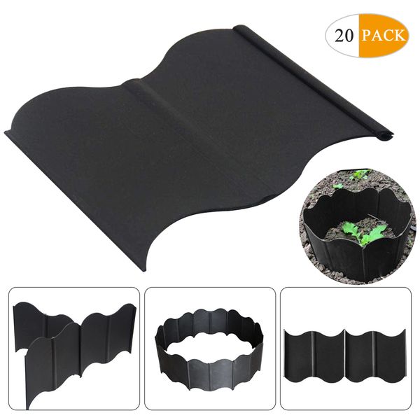 

20pcs garden edging courtyard interlocking fence pound-in insert palisade lawn