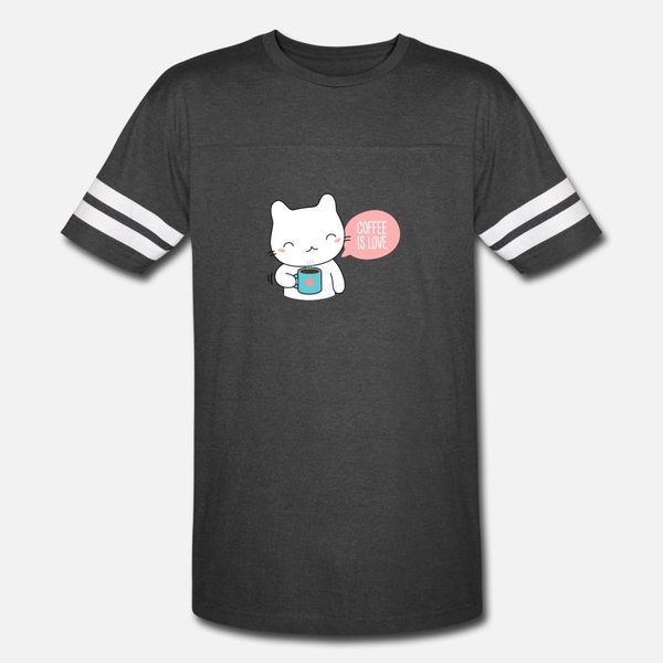 

kawaii кофе loving cat t shirt men вязаная хлопок размер s-3xl мужской fit basic summer leisure shirt