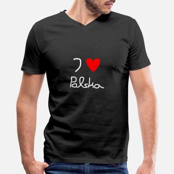 

i love polska t shirt men print short sleeve crew neck homme anti-wrinkle humor summer style standard shirt