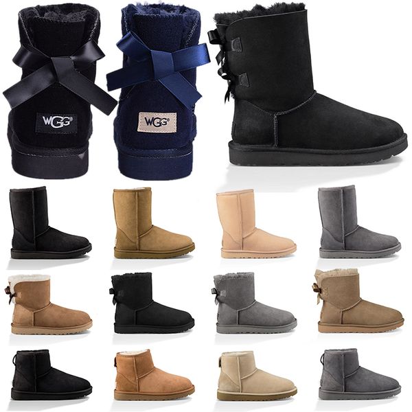 

women snow winter boots triple black chestnut pink navy blue grey classic ankle short womens boot size 36-41