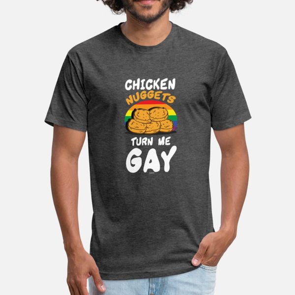 

funny chicken nuggets lgbt t shirt men custom 100% cotton o neck homme cute basic spring autumn outfit shirt