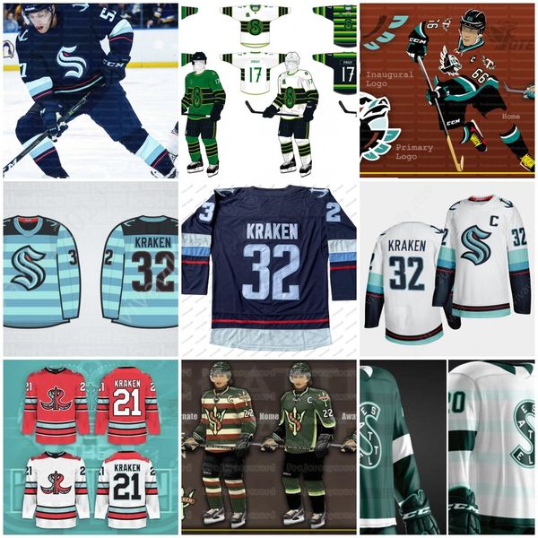 

seattle kraken jersey concept jerseys 2021 custom home road 32th team seattle hockey jersey 100% embroidery good quality, Black;red