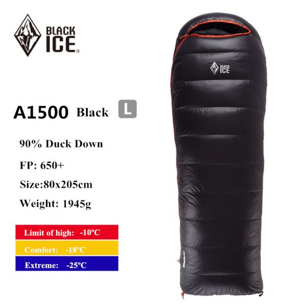 

blackice envelope down sleeping bag a1500 camping waterproof ultra winter sleeping bag with compression sack hiking travel