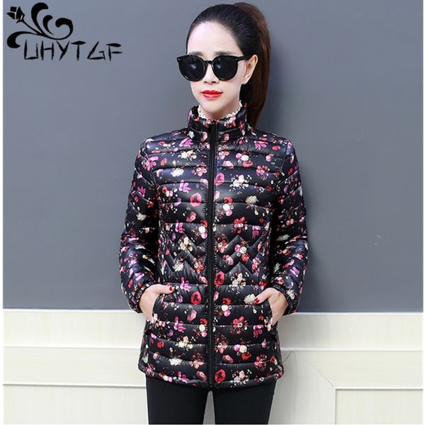 

uhytgf winter jacket women parka winter warm plus short slim printing fashion coat female women's down jacket 6xl plus size x456, Black