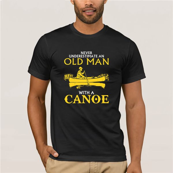 

100% cotton new shirt never underestimate an old man with a canoe t-shirt 100% cotton fashion summer t-shirt