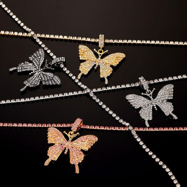 

big crystal butterfly pendant choker necklace women statement collares bohemian fashion jewelry gift, Silver