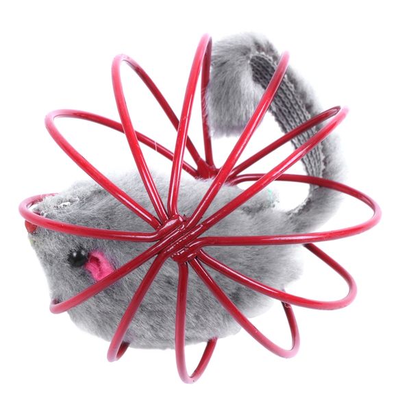 

pet cat kitten funny playing toy teal fake mouse mice rat in cage ball