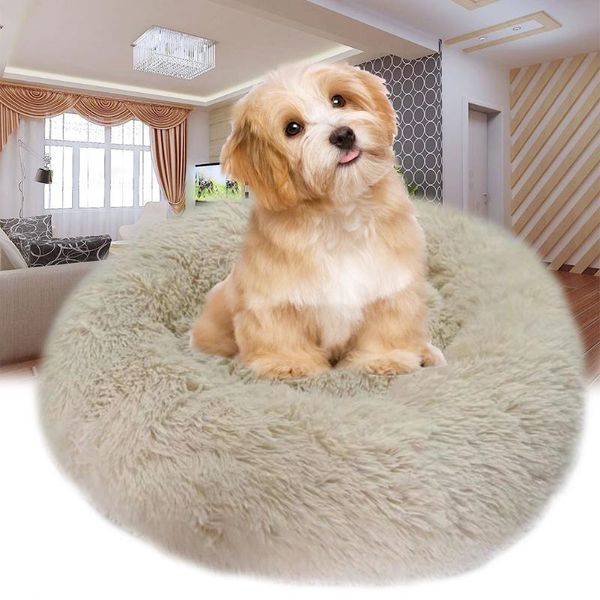 

plush pet bed donut cuddler washable sleeping home soft winter solid cushion warm round universal thickened