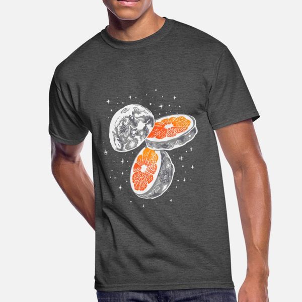 

fun outer space moon orange t shirt men gift 100% cotton round collar fit gift new style summer normal shirt