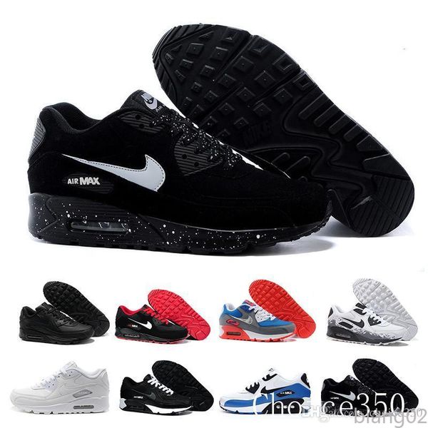 

2019 new running shoes classic men women sports shoes black red white trainer air cushion breathable air90 canvas shoes bi02