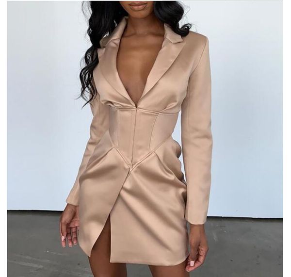 

women's suits & blazers women blazer long sleeve blaser suit bodycon jacket elegant outwear deep v neck white club coat, White;black