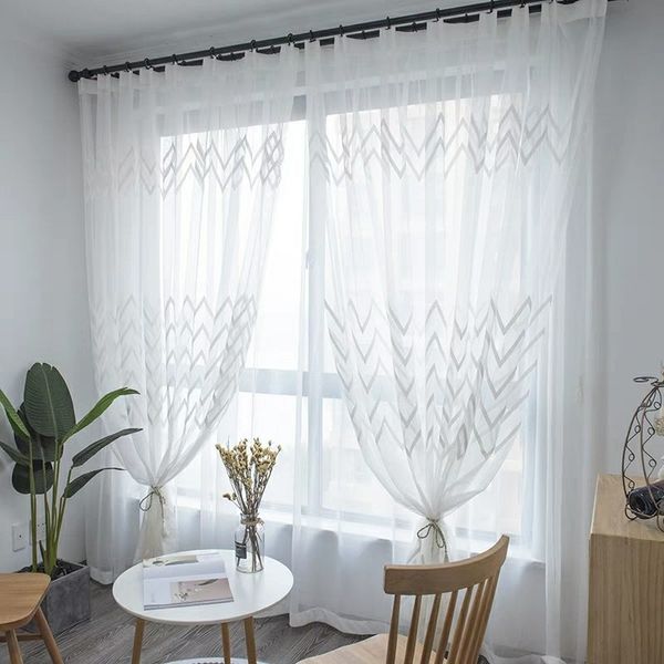 

wave window tulle curtains for living room bedroom white sheer livingroom curtain