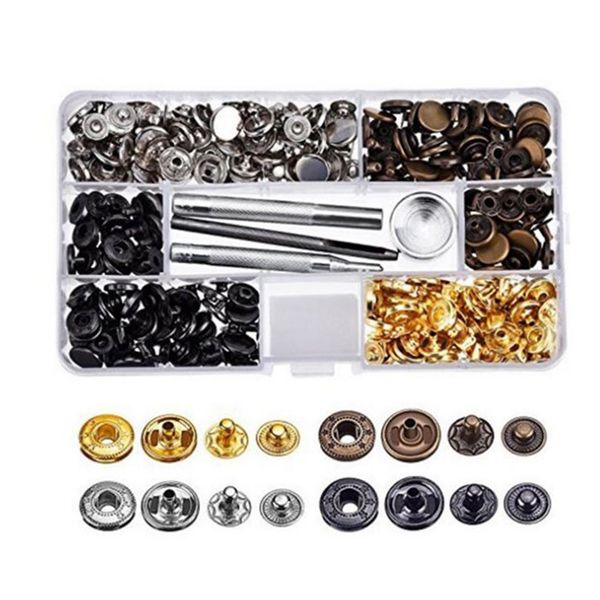 

100 set snap buttons diy sewing clothing fasteners press studs with fixing tools