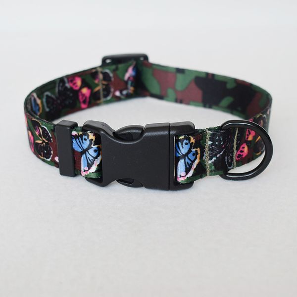 

butterfly camouflage nylon dog collar personalized dogs collar with id tag dog collars custom engraved nameplate pet supplies