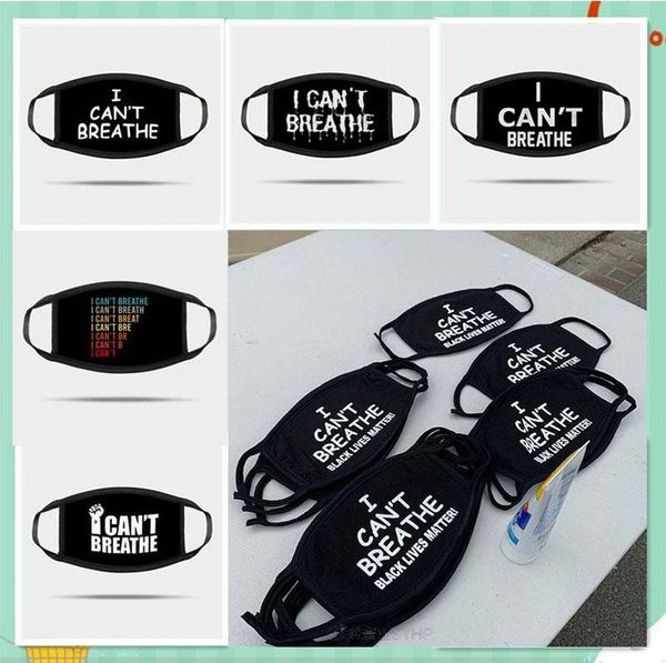 

dhl ready i can't breathe letter print masks designer face mask black lives matter designer mask dustproof windproof fy9126