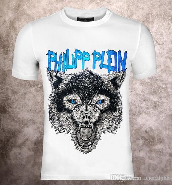 

new men's t-shirt short-sleeved cotton skull print t-shirt round neck slim t-shirt men's fashionable slip g950, White;black